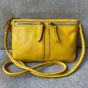Yellow Leather Fossil Crossbody